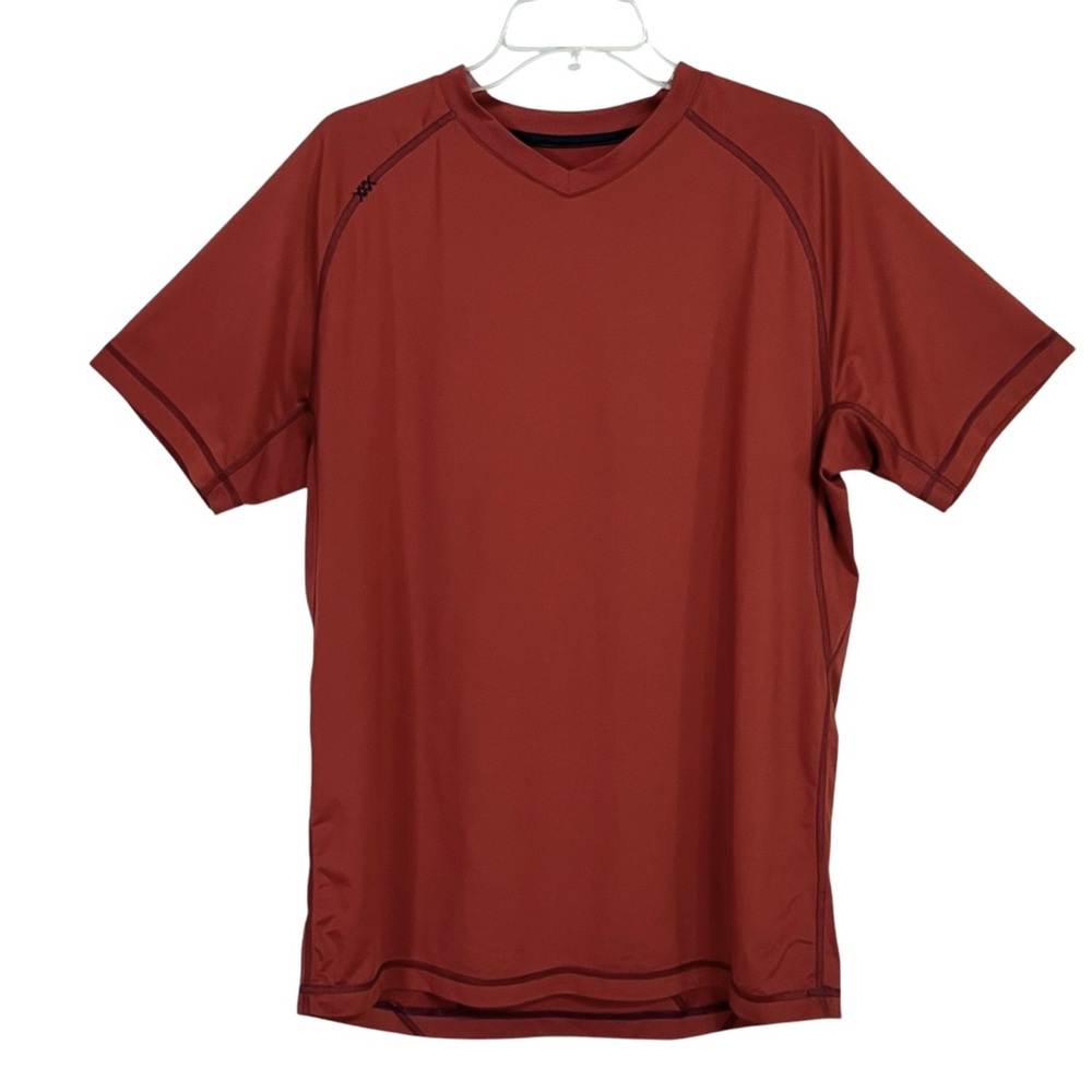 Rhone AG47 Silver Tech Athletic Performance T Shirt L Rust Activewear Athleisure